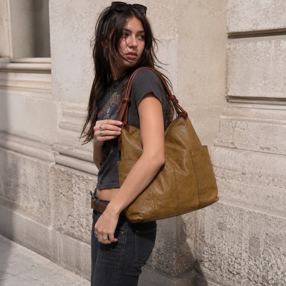 Ellington Genuine Leather Boho Shoulder Bag Butter Soft Slouchy Y2K Purse - Picture 2 of 10